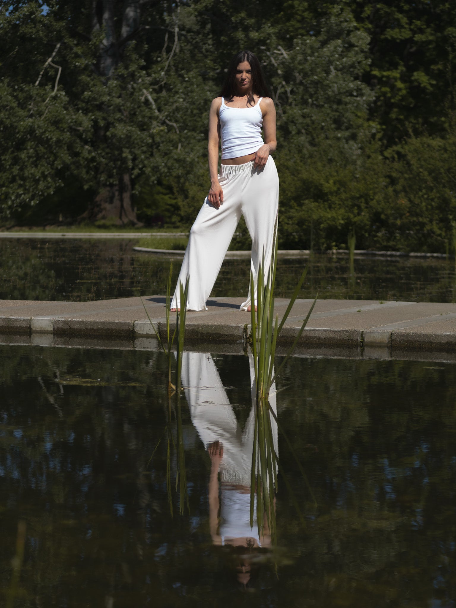 Spodnie FLOW off-white