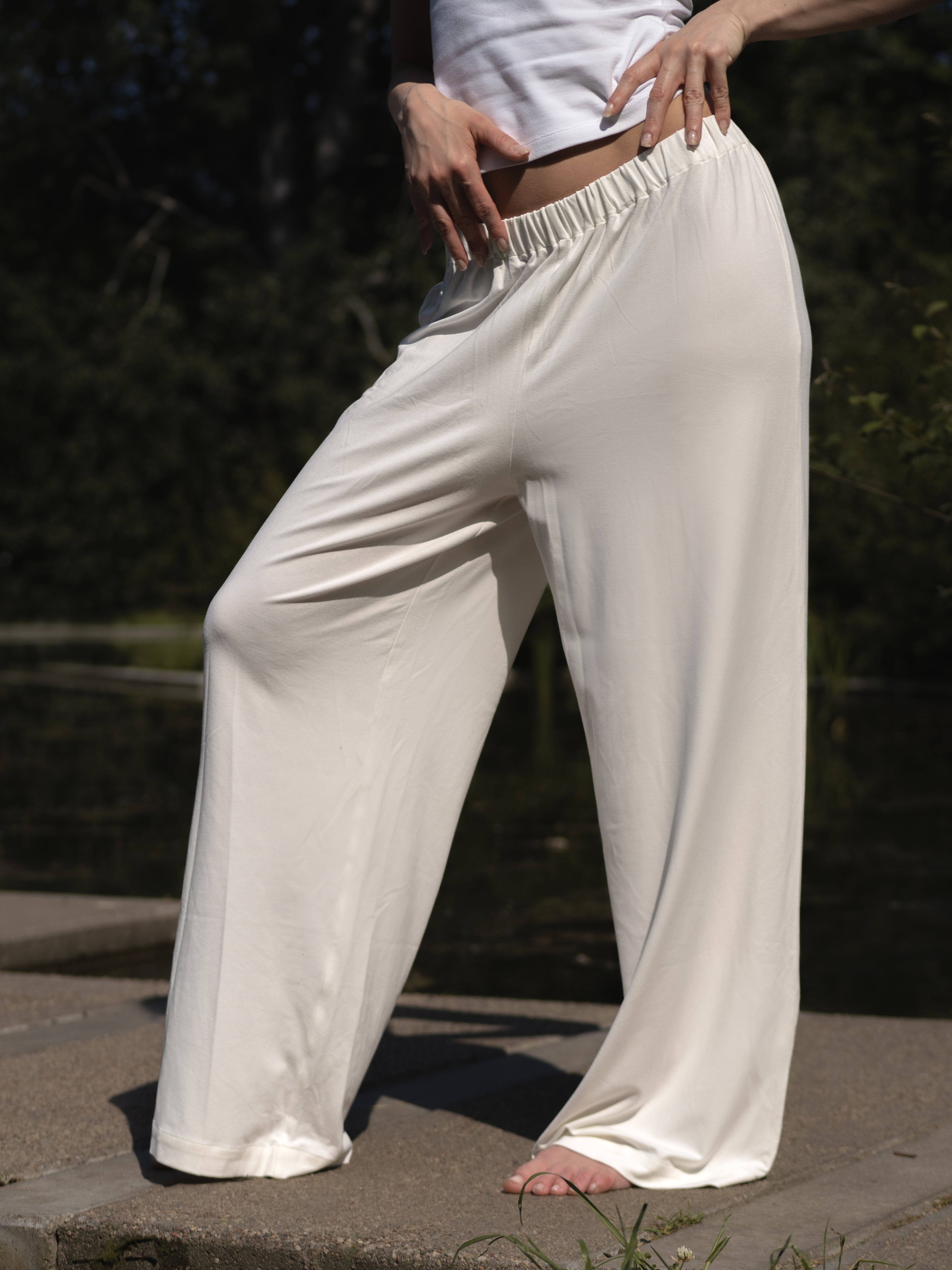 Spodnie FLOW off-white