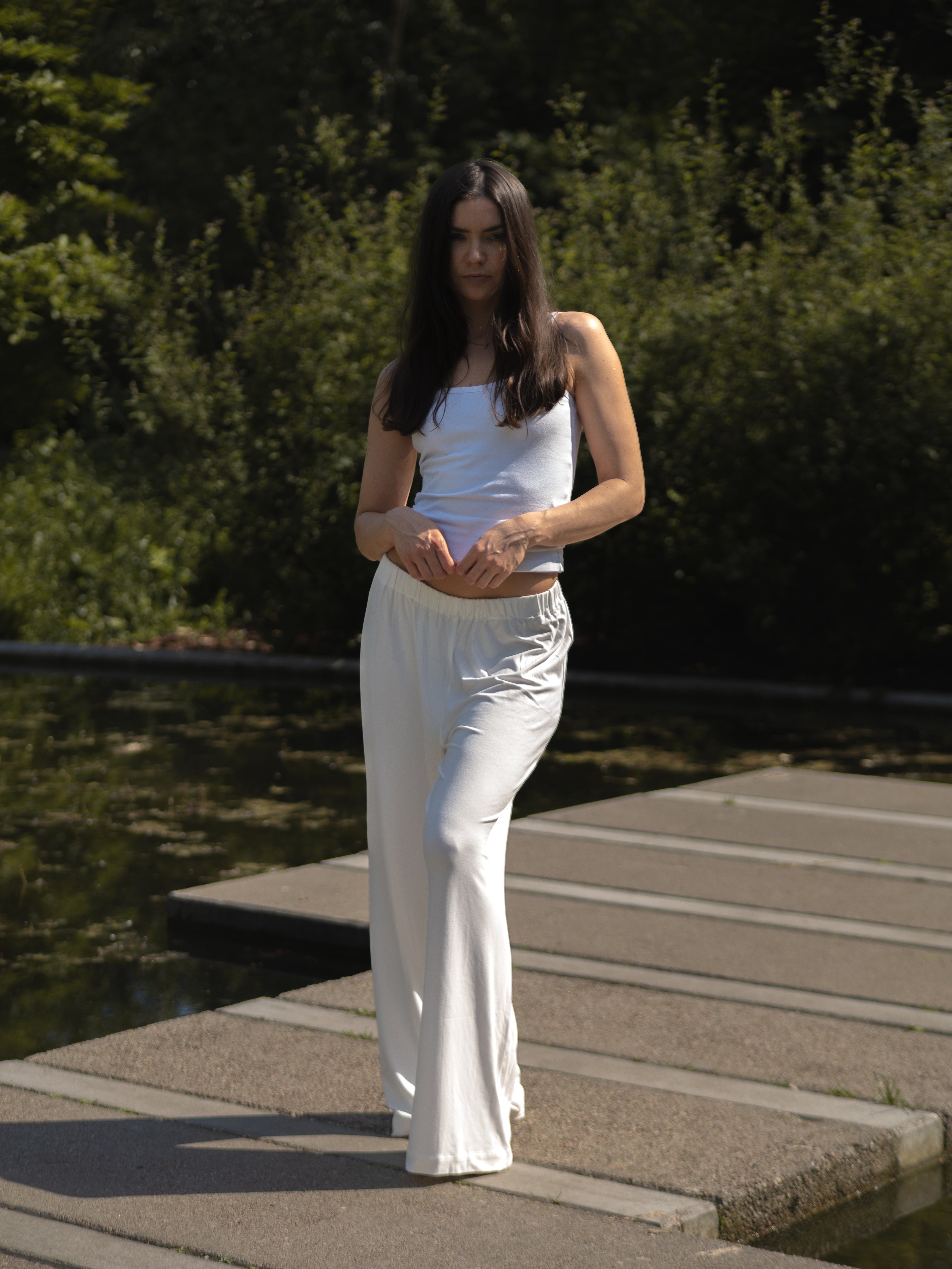 Spodnie FLOW off-white